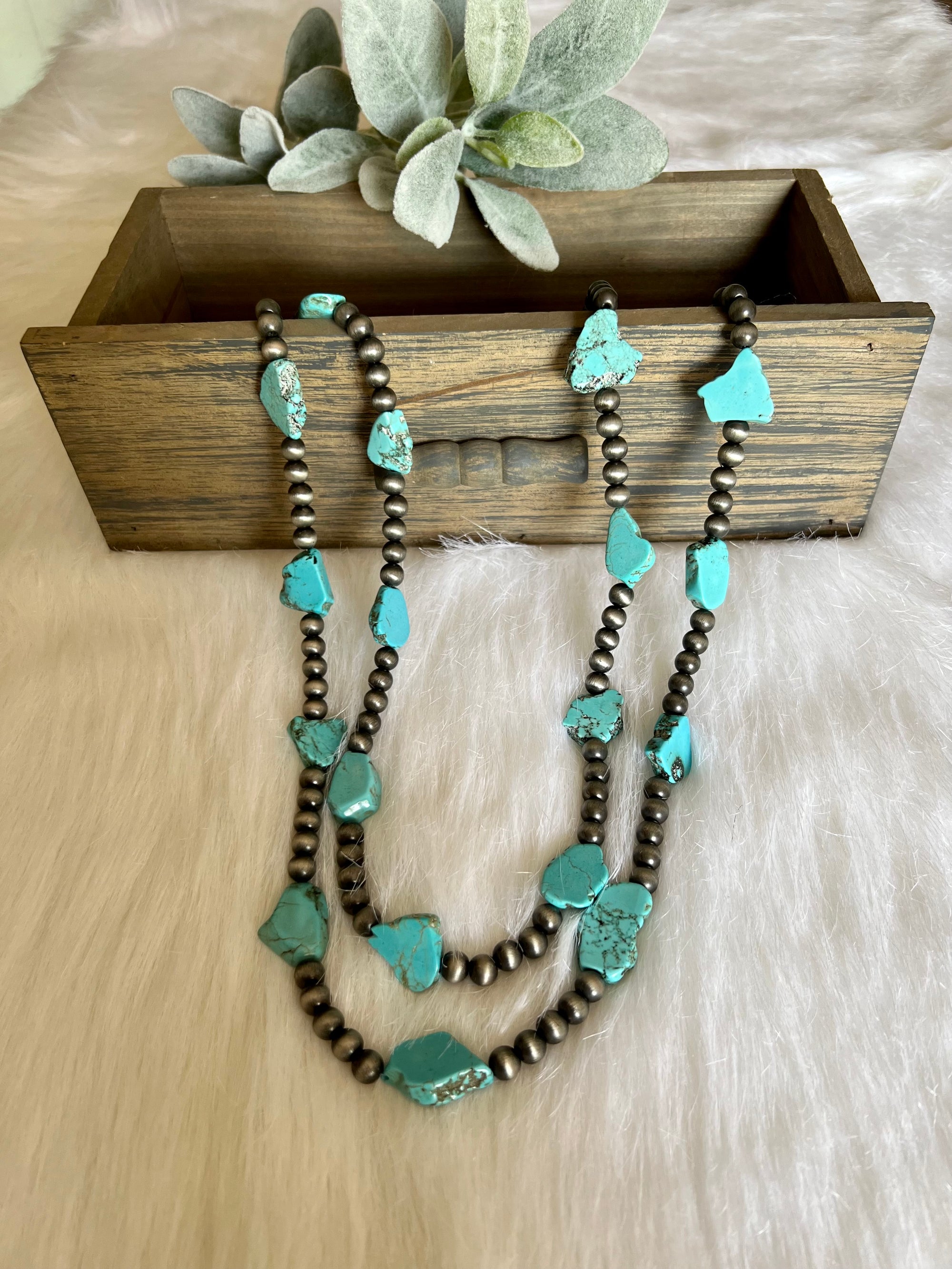 The Navajo Pearl Turquoise Stone Necklace