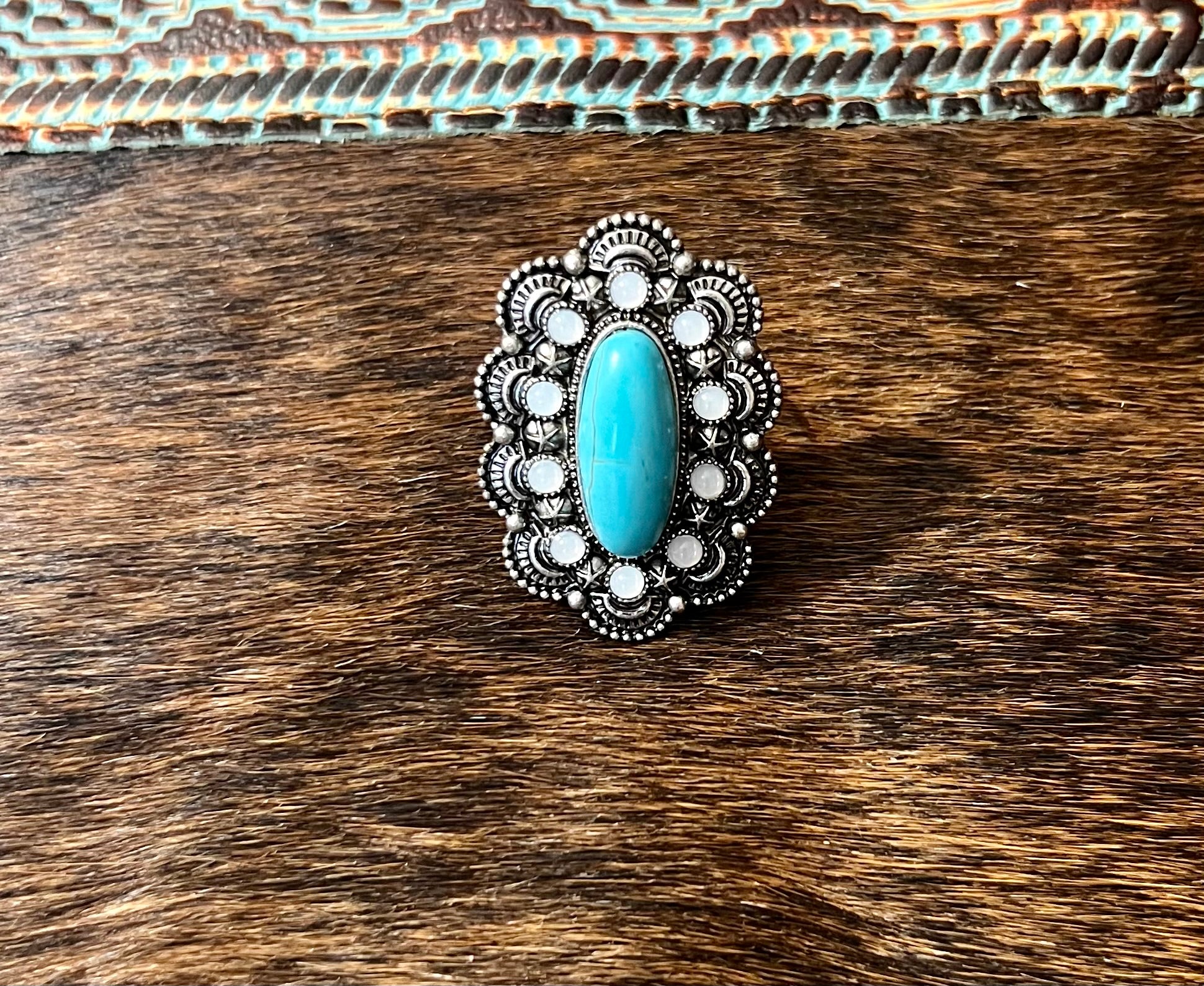 The Turquoise Moon Stone Ring