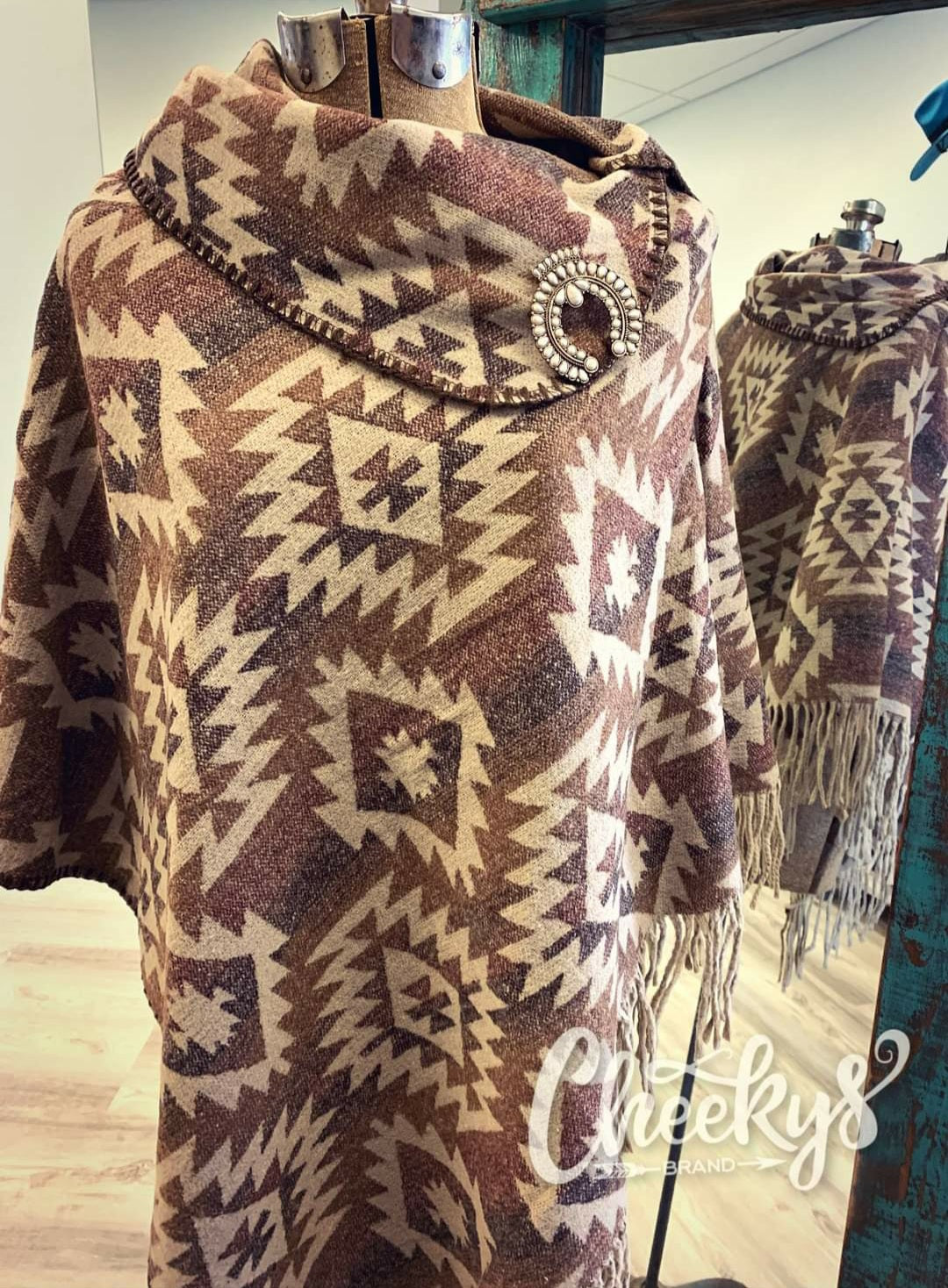 Western Poncho in Brown