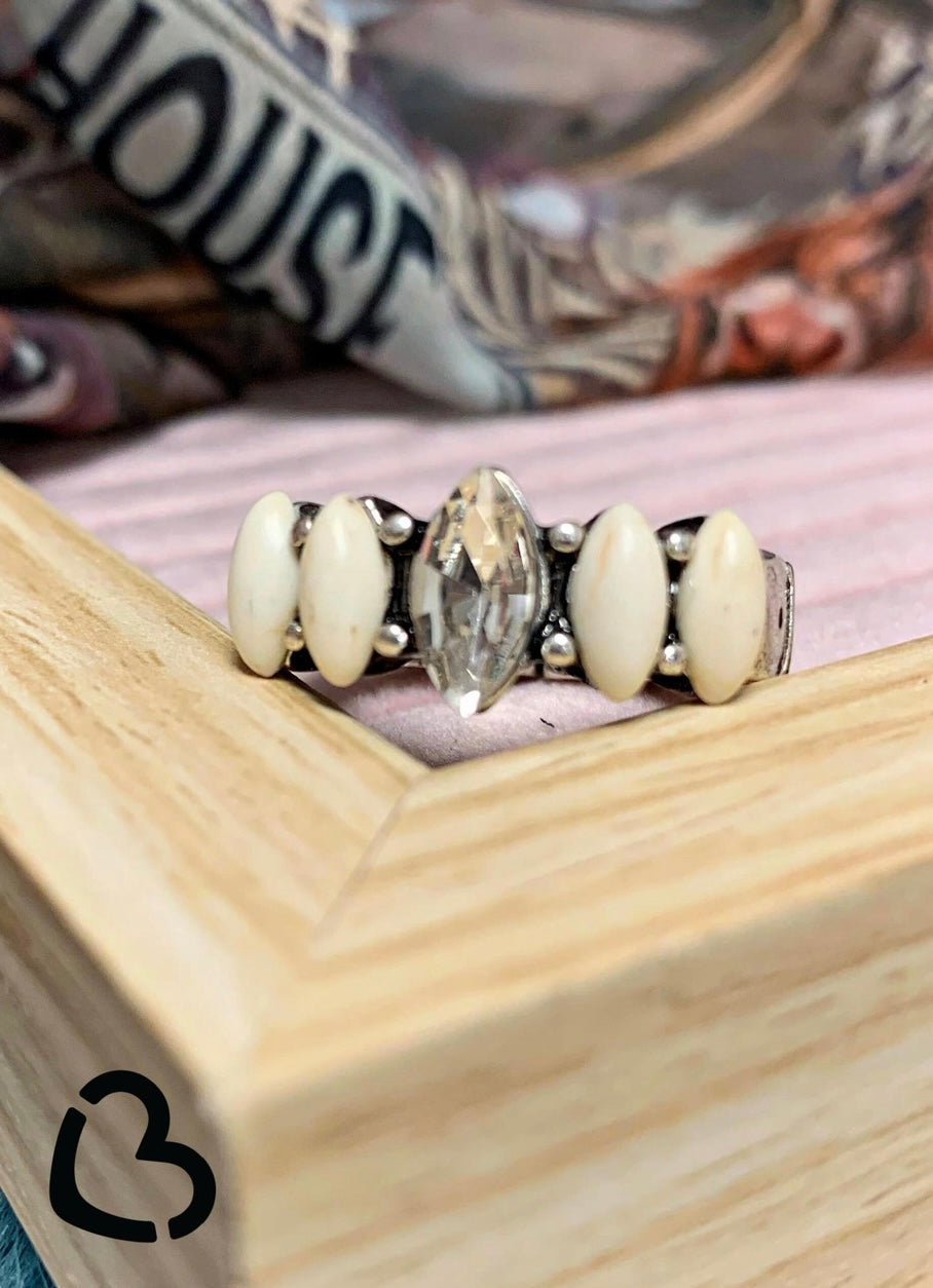 The Idabel White Buffalo Stretch Ring